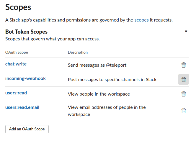 API Scopes